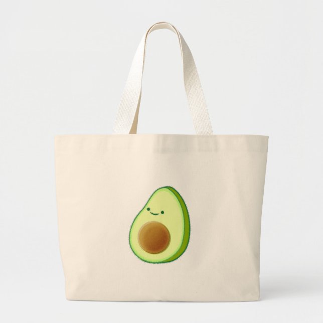 Cute Avocado Teckning Jumbo Tygkasse (Framsidan)
