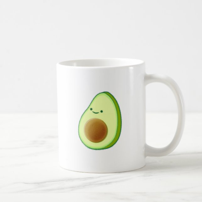 Cute Avocado Teckning Kaffemugg (Höger)