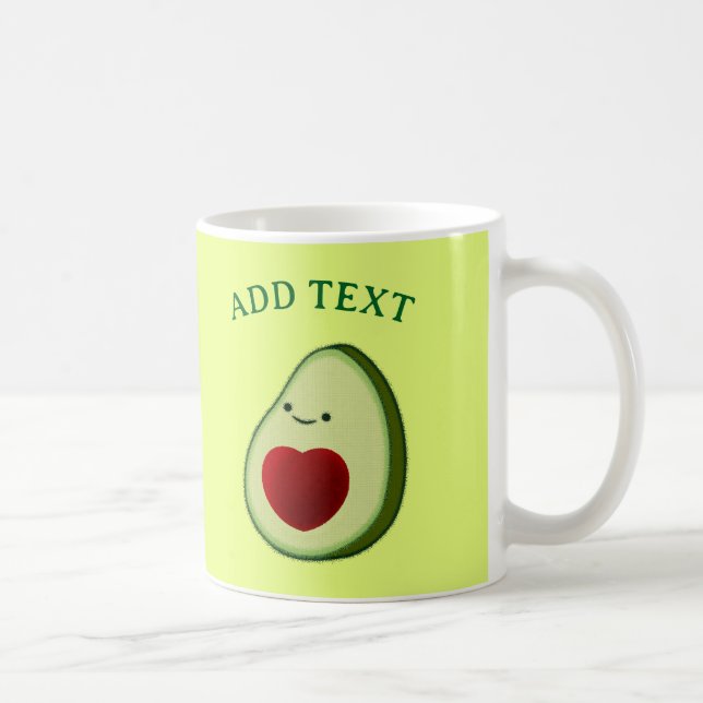 Cute Avocado Teckning Kaffemugg (Höger)