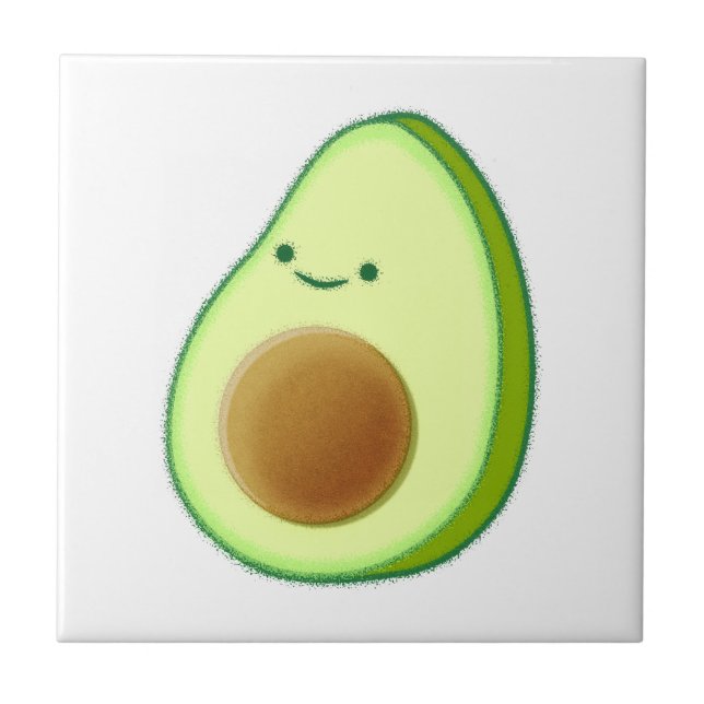 Cute Avocado Teckning Kakelplatta (Framsidan)