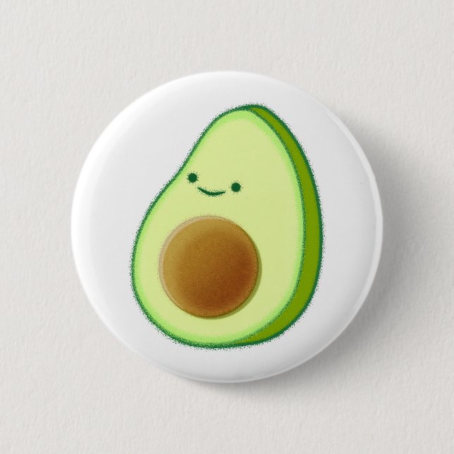 Cute Avocado Teckning Knapp (Framsida)