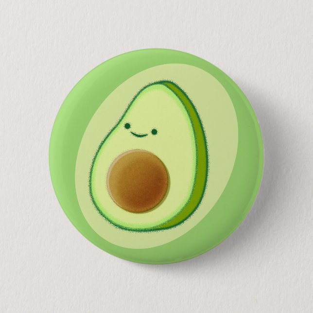 Cute Avocado Teckning Knapp (Framsida)