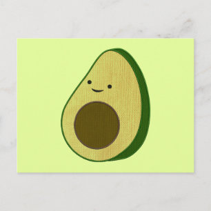 Cute Avocado Teckning simulerad broderiy Vykort