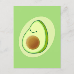 Cute Avocado Teckning Vykort