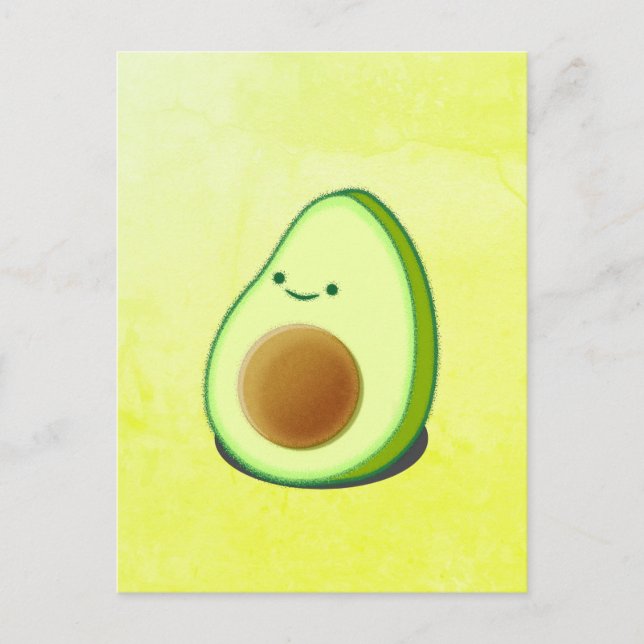 Cute Avocado Teckning Vykort (Framsida)