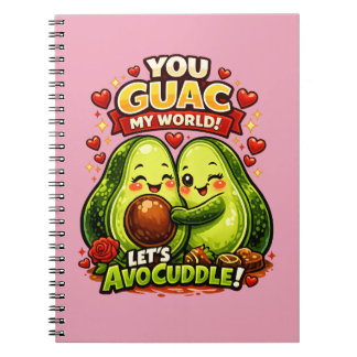 Cute Avocado Valentine’s Love Design, kawaii Love Anteckningsbok