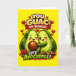 Cute Avocado Valentine’s Love Design, kawaii Love Helgkort