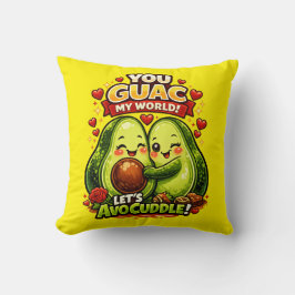 Cute Avocado Valentine’s Love Design, kawaii Love Kudde