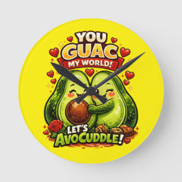 Cute Avocado Valentine’s Love Design, kawaii Love Rund Klocka