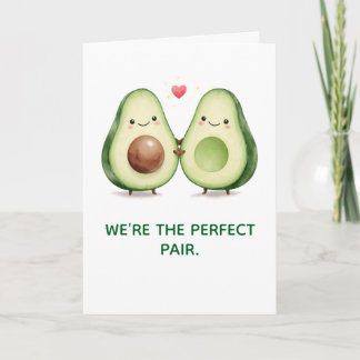 Cute Avocado Valentines Day Card Helgkort