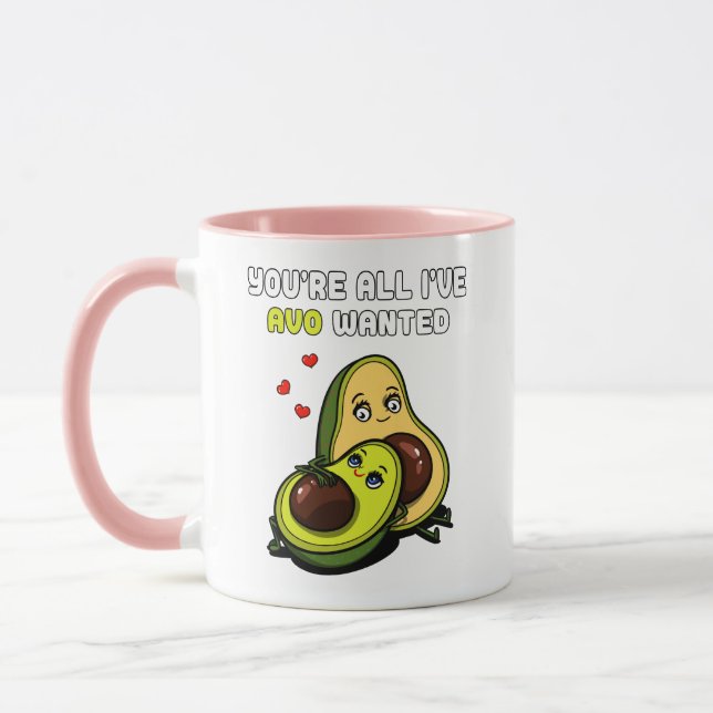 Cute Avocado Vegan Avo ville ha skämt Mugg (Vänster)