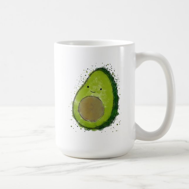Cute Avocado Watercolor Kaffemugg (Höger)