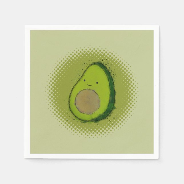 Cute Avocado Watercolor Pappersservett (Framsidan)