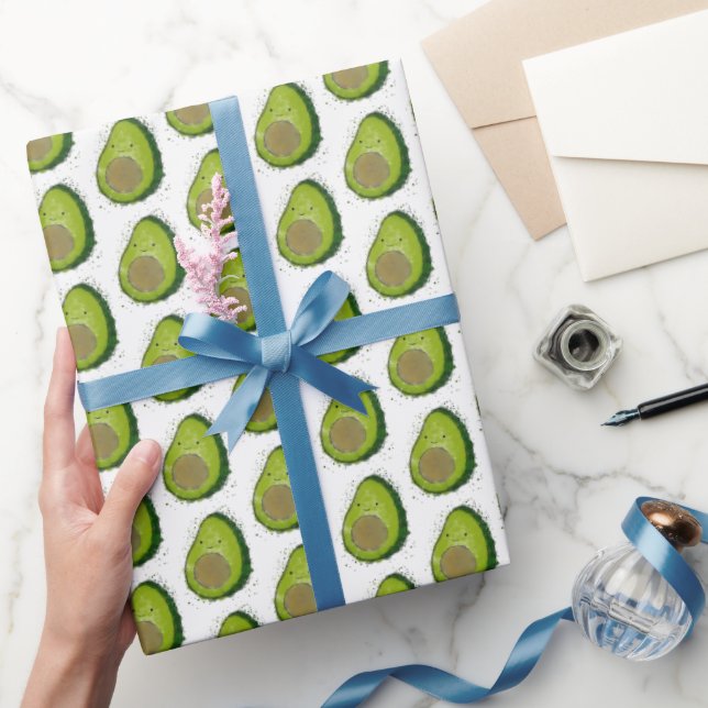 Cute Avocado Watercolor Presentpapper (Gifting)