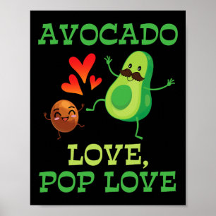 Cute Avocados Dancing Together Avocado Kärlek Pop Poster