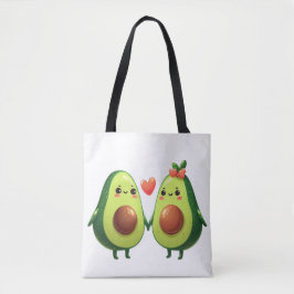 Cute Avocados - Kawaii Couple Heart Design Tygkasse
