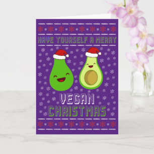 Cute Avocados Merry Vegan-jul Kort