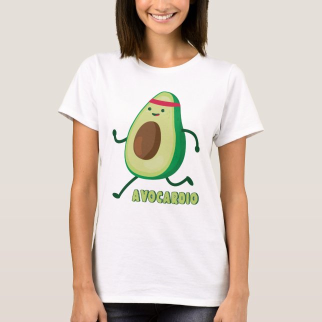 Cute Avocardio Tecknad T-Shirt (Framsida)
