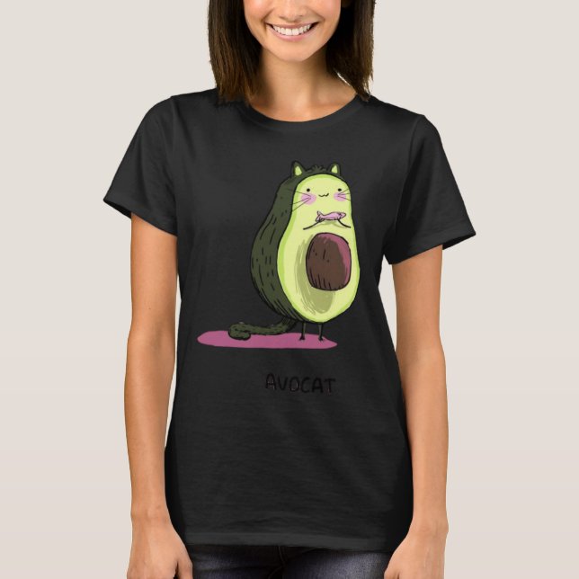Cute Avocat Avocado Pink Cat Kitten Pun Healthy Ve T Shirt (Framsida)