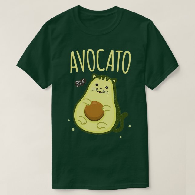Cute Avocato Avocado Cat Kawaii T Shirt (Design framsida)