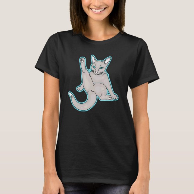 Cute-avslappnad katt t shirt (Framsida)