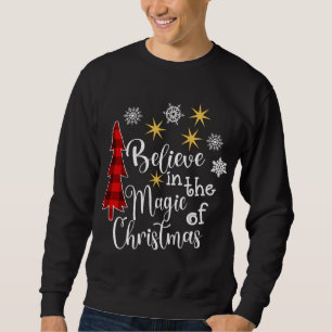 Cute Avslappnad Tro på Magic of Julgran Buf Lång Ärmad Tröja