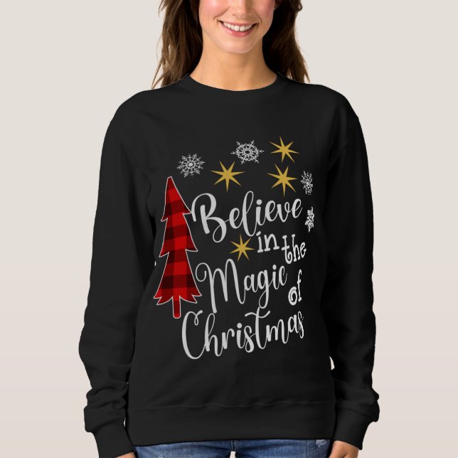 Cute Avslappnad Tro på Magic of Julgran Buf T Shirt (Framsida)