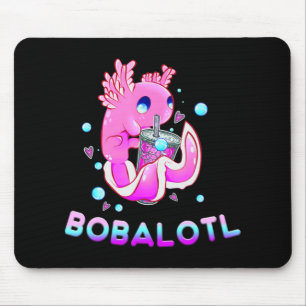 Cute Axolotl Älskare Bobalotl Boba Kawaii Anime Ja Musmatta