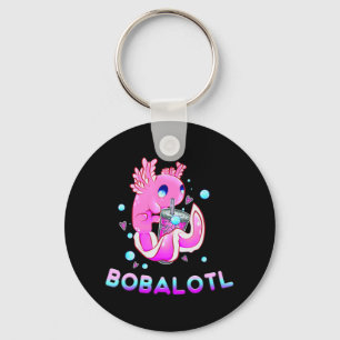 Cute Axolotl Älskare Bobalotl Boba Kawaii Anime Ja Nyckelring