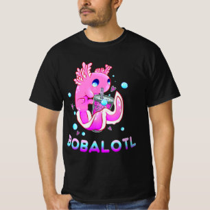 Cute Axolotl Älskare Bobalotl Boba Kawaii Anime Ja T Shirt