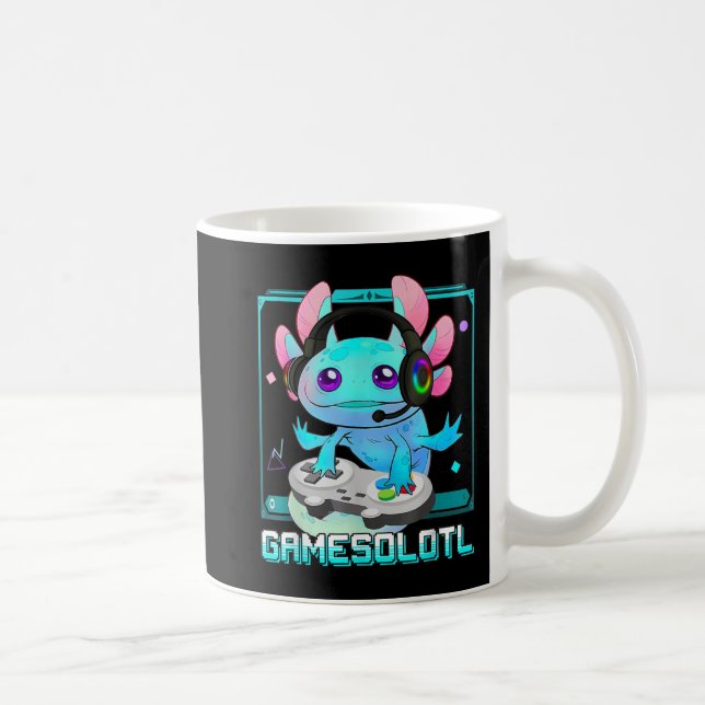 Cute Axolotl Älskare Gamesalotl-spel Axolotl Kids Kaffemugg (Höger)