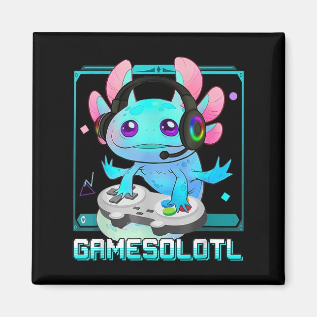 Cute Axolotl Älskare Gamesalotl-spel Axolotl Kids Magnet (Framsidan)