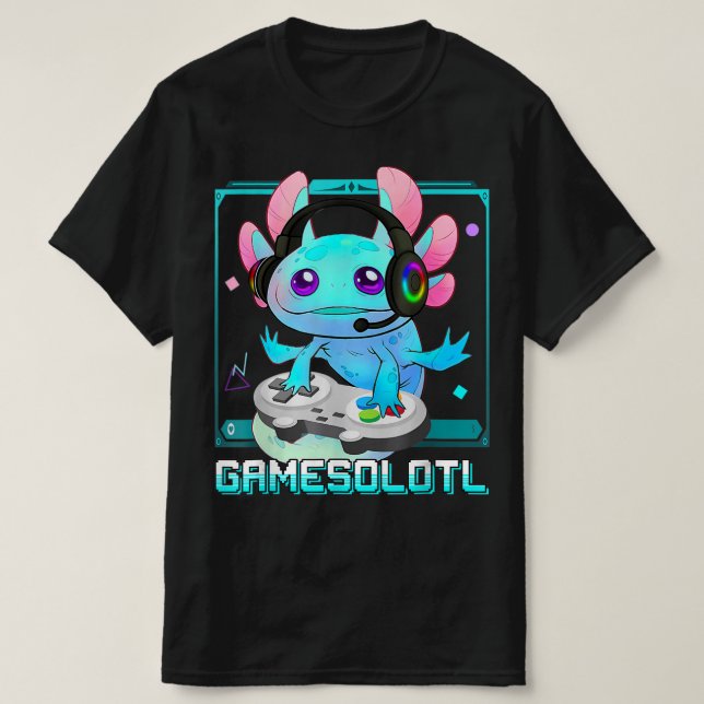 Cute Axolotl Älskare Gamesalotl-spel Axolotl Kids T Shirt (Design framsida)
