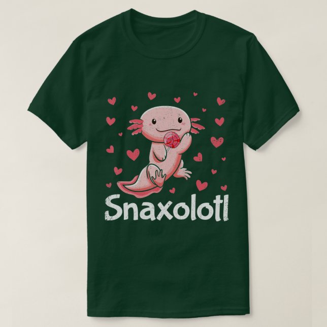 Cute Axolotl Älskare Snaxolotl (88) T Shirt (Design framsida)