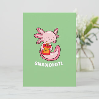 Cute Axolotl Älskare Snaxolotl Kawaii Axolotl Food Julkort