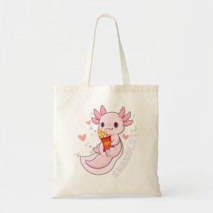 Cute Axolotl Älskare Snaxolotl Kawaii Axolotl Food Tygkasse