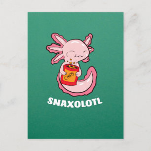 Cute Axolotl Älskare Snaxolotl Kawaii Axolotl Food Vykort
