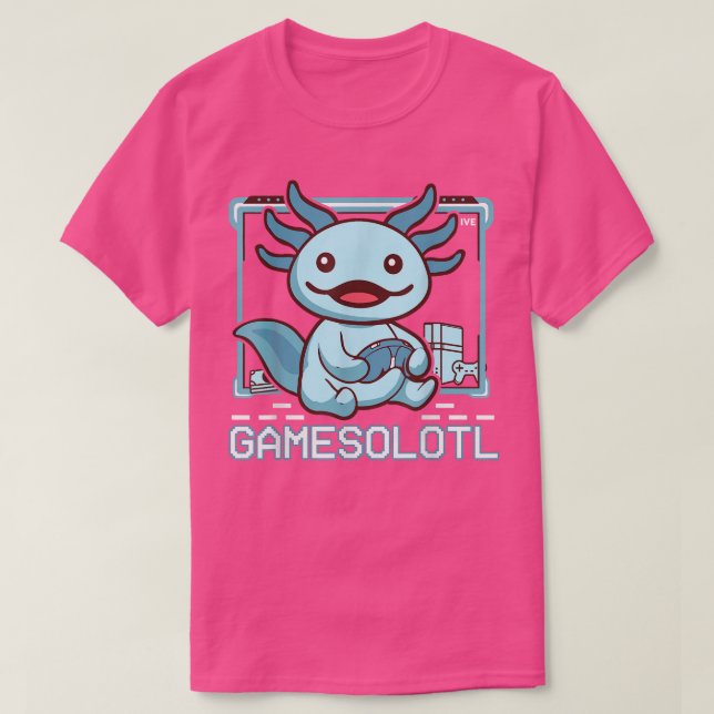 Cute Axolotl Älskare-spel är Kids Småbarn Gamesalo T Shirt (Design framsida)