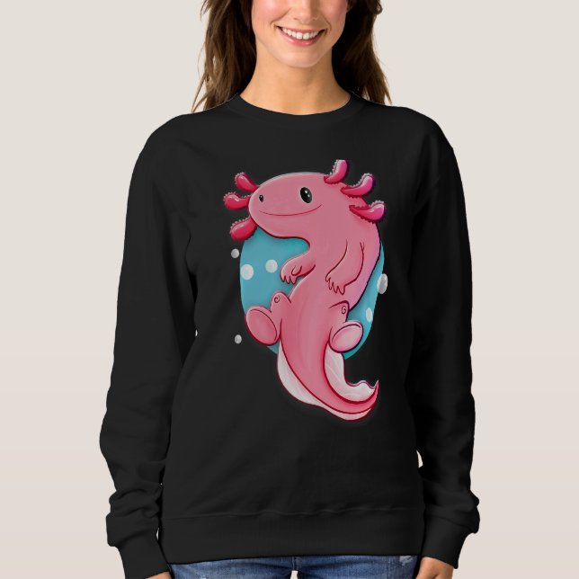 Cute Axolotl Animal T Shirt (Framsida)