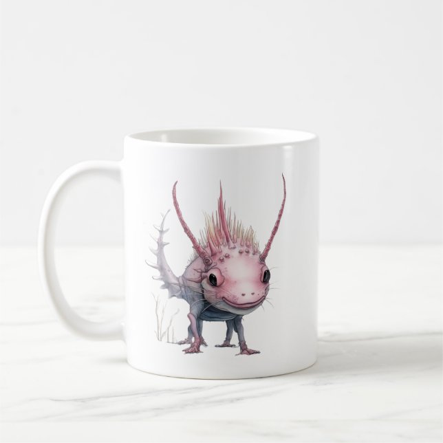 Cute Axolotl Art Kaffemugg (Vänster)