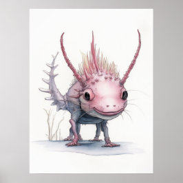 Cute Axolotl Art: Poster