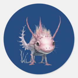Cute Axolotl Art Runt Klistermärke