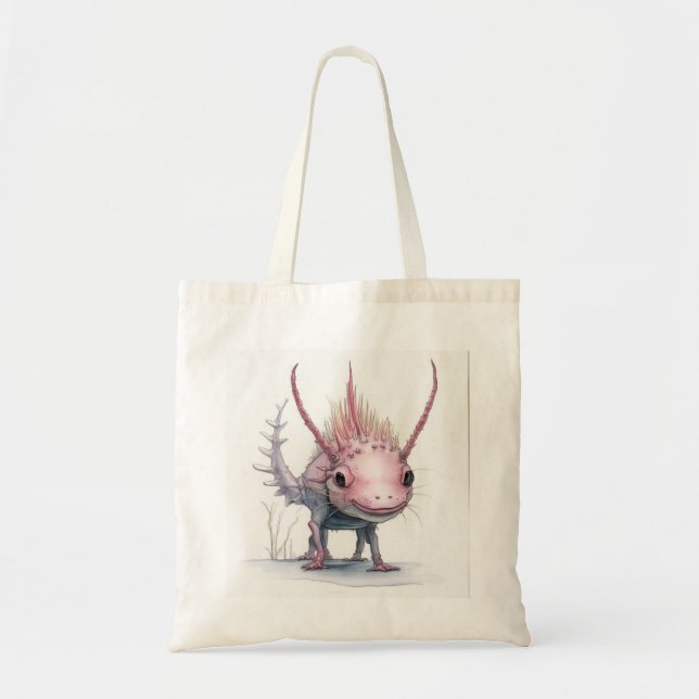 Cute Axolotl Art Tygkasse (Framsidan)