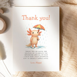 Cute Axolotl Baby Shower Thank You Card Inbjudningar