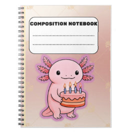 Cute Axolotl Birthday Notebook - Roligt Gift Anteckningsbok