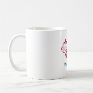 Cute Axolotl Chilling on Unicorn Bassäng Flyter Dr Kaffemugg