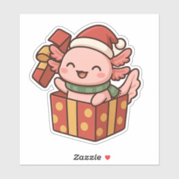Cute Axolotl Christmas Gift Sticker Klistermärken