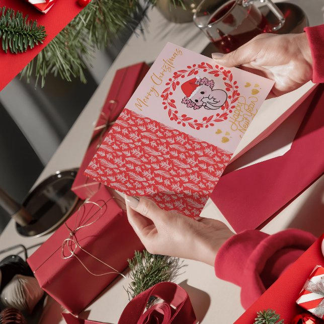 Cute axolotl christmas helg vykort (Skapare uppladdad)