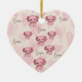 Cute axolotl christmas julgransprydnad keramik