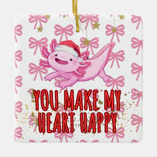 Cute axolotl christmas julgransprydnad keramik (Framsida)